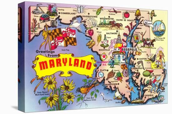 Map of Maryland-null-Stretched Canvas