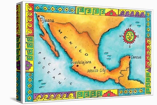 Map of Mexico-Jennifer Thermes-Premier Image Canvas