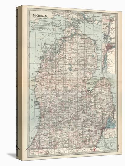 Map of Michigan, Southern Part-Encyclopaedia Britannica-Stretched Canvas