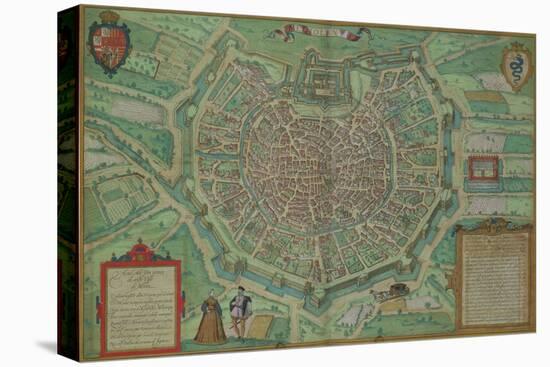 Map of Milan, from "Civitates Orbis Terrarum" by Georg Braun and Frans Hogenburg, circa 1572-Joris Hoefnagel-Premier Image Canvas