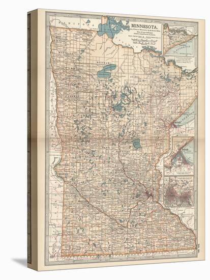 Map of Minnesota-Encyclopaedia Britannica-Stretched Canvas