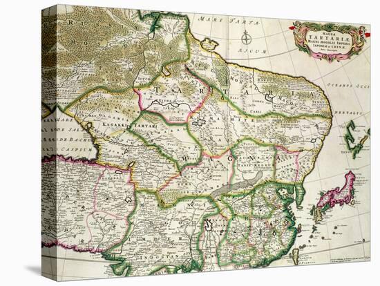 Map of Mongolia Showing Part of Russia, Japan and China, C.1680-Frederick de Wit-Premier Image Canvas