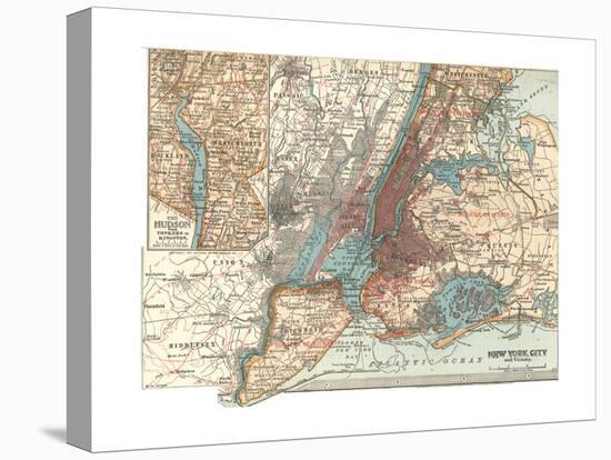 Map of New York City (C. 1900), Maps-Encyclopaedia Britannica-Premier Image Canvas