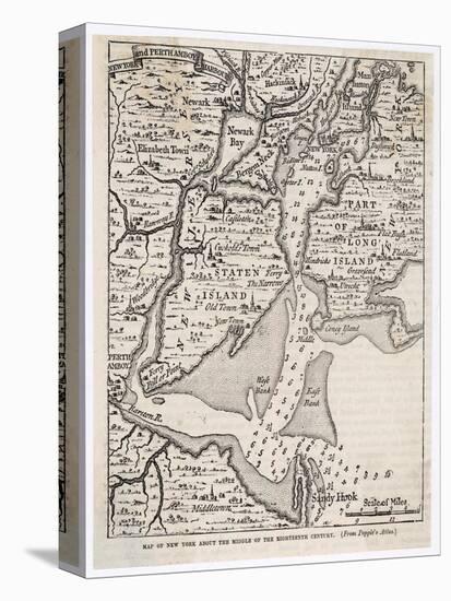 Map of New York from the Middle of the Eighteenth Century-null-Premier Image Canvas