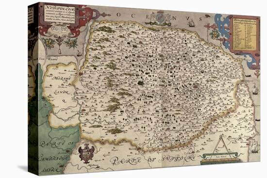 Map of Norfolk in 1574-Christopher Saxton-Premier Image Canvas