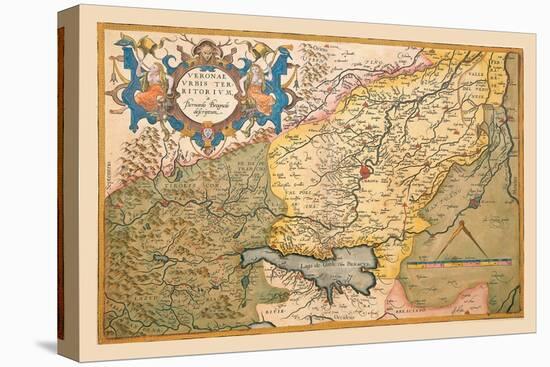 Map of Northeastern Italy, Verona-Abraham Ortelius-Stretched Canvas