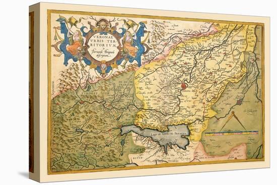 Map of Northeastern Italy, Verona-Abraham Ortelius-Stretched Canvas