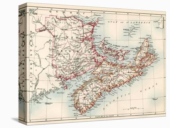 Map of Nova Scotia, Prince Edward Island, and New Brunswick, 1870s-null-Premier Image Canvas