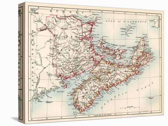 Map of Nova Scotia, Prince Edward Island, and New Brunswick, 1870s-null-Premier Image Canvas