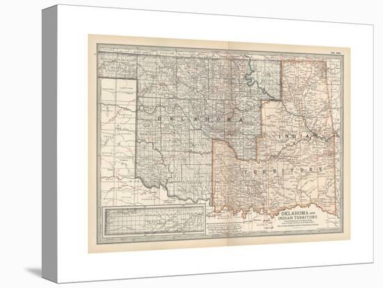 Map of Oklahoma and Indian Territory. United States-Encyclopaedia Britannica-Premier Image Canvas