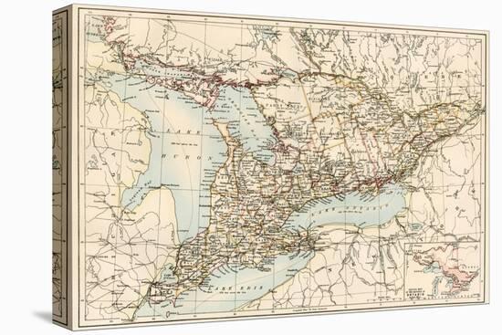 Map of Ontario, Canada, 1870s-null-Premier Image Canvas