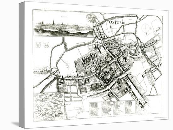 Map of Oxford, 1643-Wenceslaus Hollar-Premier Image Canvas