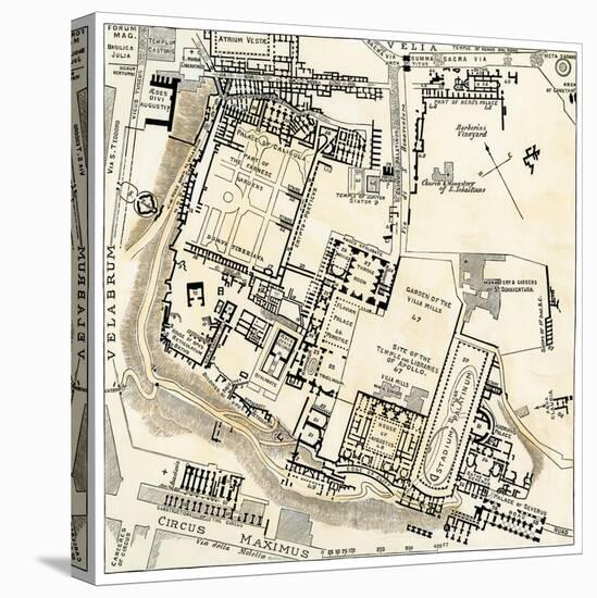 Map of Palatine Hill, City Center of Ancient Rome-null-Premier Image Canvas