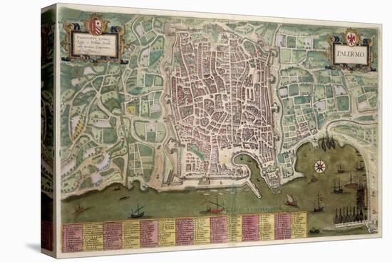 Map of Palermo, from Civitates Orbis Terrarum by Georg Braun-Joris Hoefnagel-Premier Image Canvas