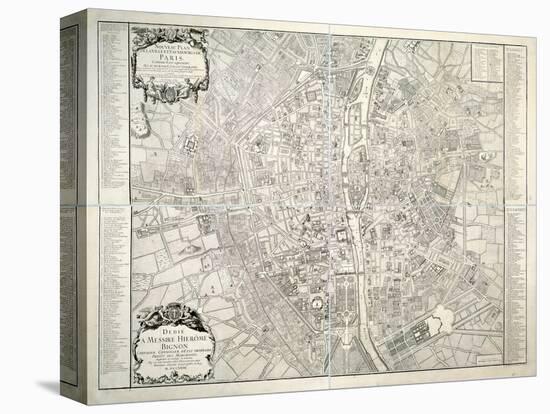 Map of Paris, 1723-B. Jaillot-Premier Image Canvas