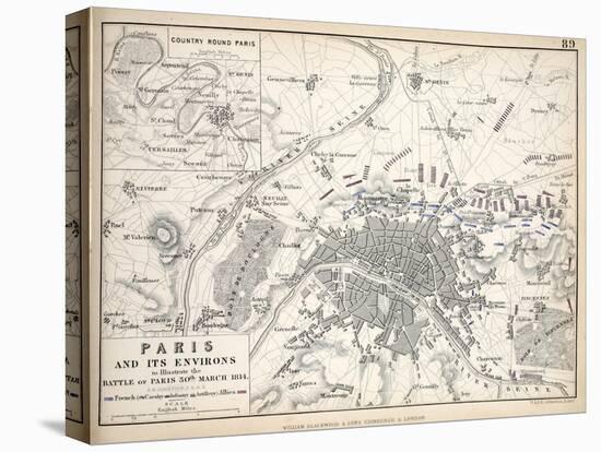 Map of Paris and its Environs, Published by William Blackwood and Sons, Edinburgh and London, 1848-Alexander Keith Johnston-Premier Image Canvas