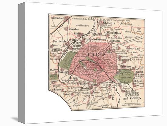 Map of Paris (C. 1900), Maps-Encyclopaedia Britannica-Premier Image Canvas