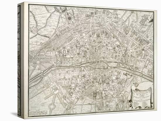 Map of Paris, from 'L'Atlas De Paris' by Jean De La Caille, 1714-null-Premier Image Canvas