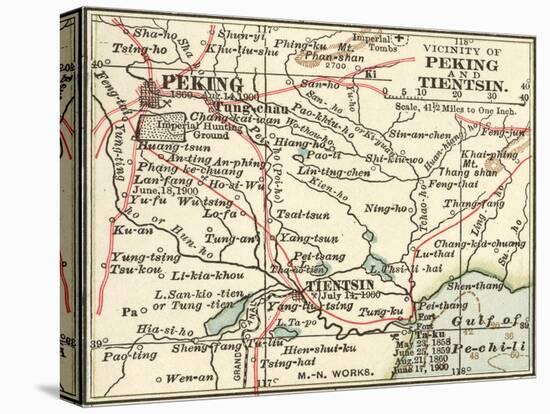 Map of Peking (C. 1900), Maps-Encyclopaedia Britannica-Stretched Canvas