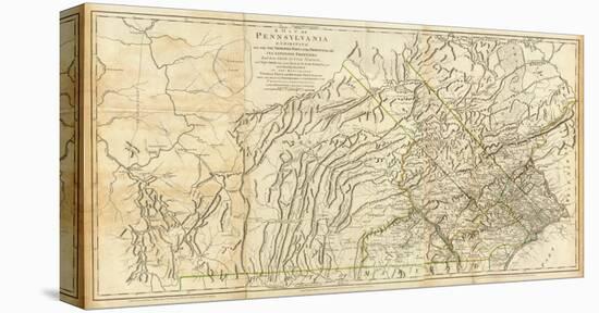 Map of Pennsylvania, c.1776-Thomas Jefferys-Stretched Canvas