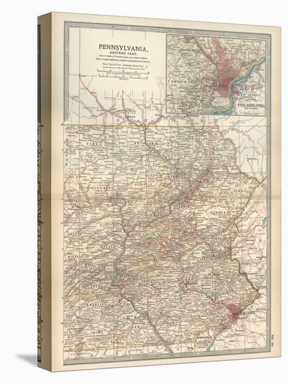 Map of Pennsylvania, Eastern Part. United States. Inset Map of Philadelphia and Vicinity-Encyclopaedia Britannica-Stretched Canvas