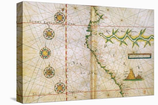Map of Peru Coast, 1630-Science Source-Premier Image Canvas