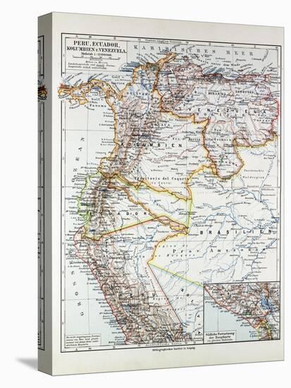 Map of Peru Ecuador Venezuela and Columbia 1899-null-Premier Image Canvas