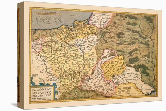 Map of Poland and Eastern Europe-Abraham Ortelius-Stretched Canvas