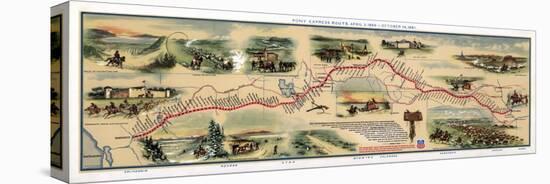 Map of Pony Express Route, 1860-1861-Science Source-Premier Image Canvas