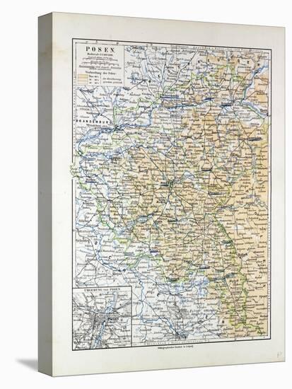 Map of Posen (Poznan) Poland, 1899-null-Premier Image Canvas