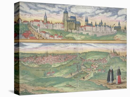 Map of Prague, from "Civitates Orbis Terrarum" by Georg Braun and Frans Hogenberg, circa 1572-Joris Hoefnagel-Premier Image Canvas