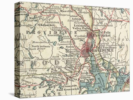 Map of Providence (C. 1900), Maps-Encyclopaedia Britannica-Stretched Canvas