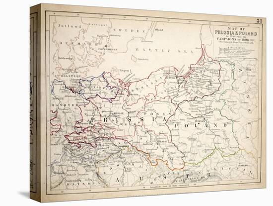 Map of Prussia and Poland, Published by William Blackwood and Sons, Edinburgh and London, 1848-Alexander Keith Johnston-Premier Image Canvas