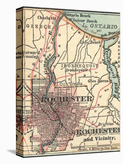 Map of Rochester (C. 1900), Maps-Encyclopaedia Britannica-Stretched Canvas