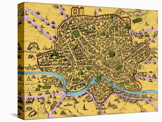 Map of Rome, 1500s-Science Source-Premier Image Canvas