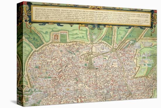 Map of Rome, from "Civitates Orbis Terrarum" by Georg Braun and Frans Hogenberg circa 1572-1617-Joris Hoefnagel-Premier Image Canvas