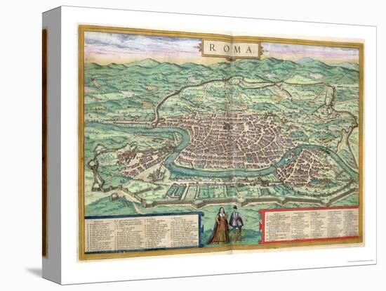 Map of Rome, from "Civitates Orbis Terrarum" by Georg Braun and Frans Hogenberg, circa 1572-Joris Hoefnagel-Premier Image Canvas