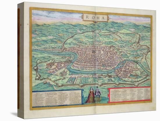 Map of Rome, from "Civitates Orbis Terrarum" by Georg Braun and Frans Hogenberg, circa 1572-Joris Hoefnagel-Premier Image Canvas