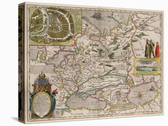 Map of Russia and Moscow (From: Theatrum Orbis Terrarum..), 1645-Willem Janszoon Blaeu-Premier Image Canvas