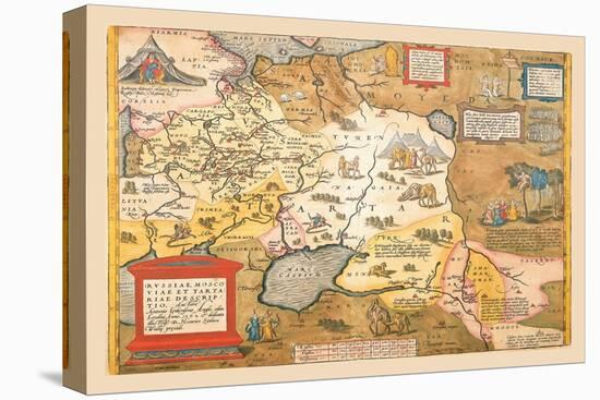 Map of Russia-Abraham Ortelius-Stretched Canvas