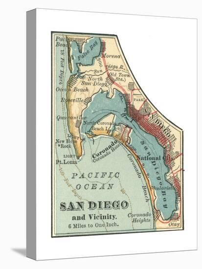 Map of San Diego (C. 1900), Maps-Encyclopaedia Britannica-Premier Image Canvas