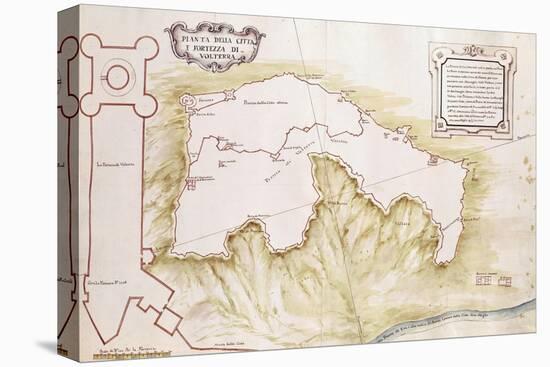 Map of Sansepolcro and its Fortress, Tuscany Region, Italy-null-Premier Image Canvas