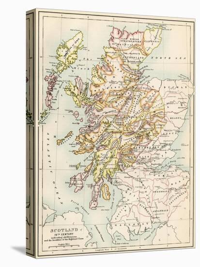 Map of Scotland in the 1520s, Showing Territories of the Highland Clans-null-Premier Image Canvas