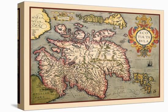 Map of Scotland-Abraham Ortelius-Stretched Canvas