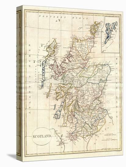 Map of Scotland-Dan Sproul-Stretched Canvas