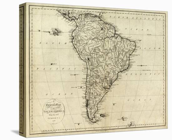 Map of South America, c.1796-John Reid-Stretched Canvas