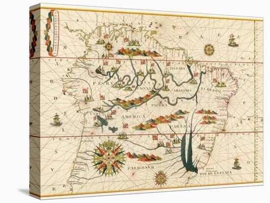 Map of South America from the Spanish Atlas Executed at Messina in 1582 by Joan Martines-null-Premier Image Canvas