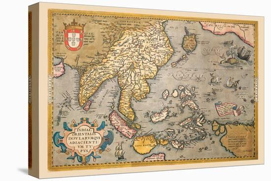 Map of South East Asia-Abraham Ortelius-Stretched Canvas