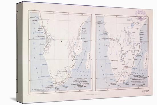 Map of Southern Africa, 1913 - before and after Livingstone-null-Premier Image Canvas