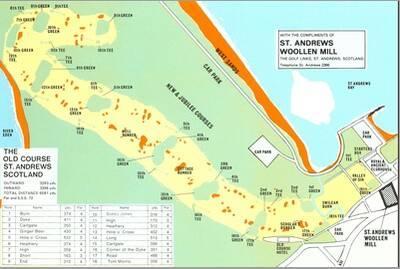 Map of St. Andrews Golf Course' Art Print | Art.com